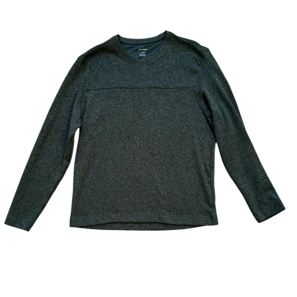 VAN HEUSEN CLASSIC FIT CREW NECK GREEN SWEATSHIRT | MEN’S SIZE XL